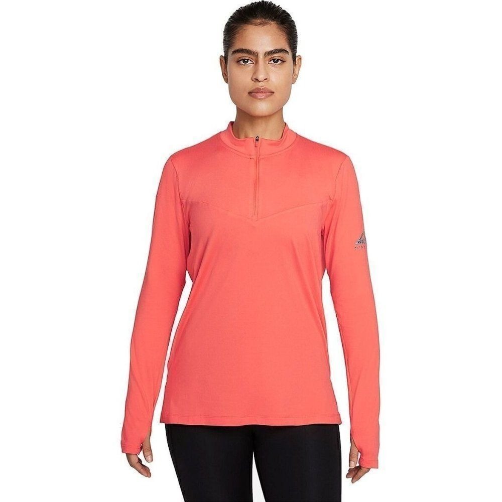 Nike Trail Running Pullover Womens Small Orange Element 1/4 Zip DC5217 858
